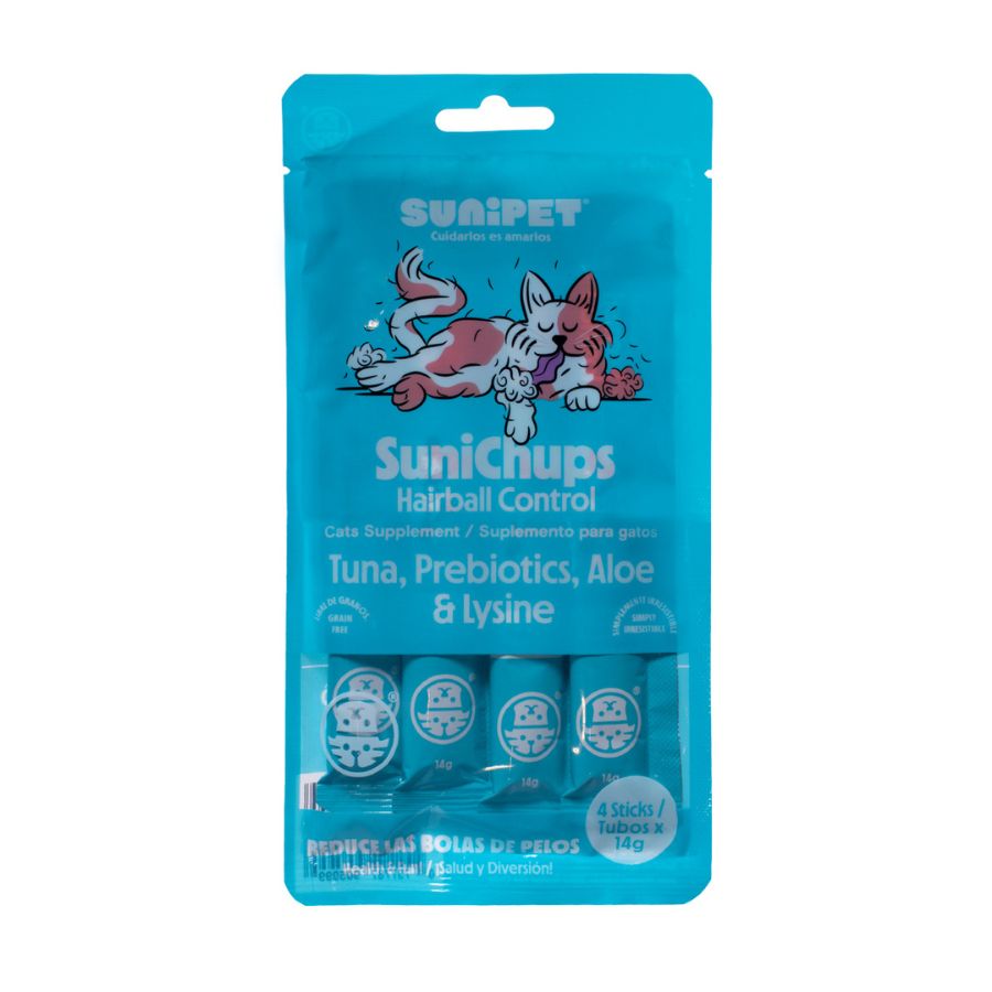 SuniChups Hairball Control - Snack funcional para gatos 56 GR